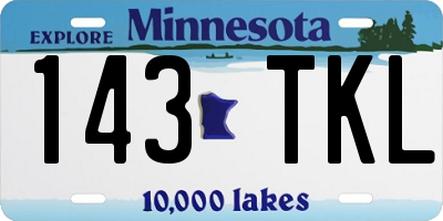 MN license plate 143TKL
