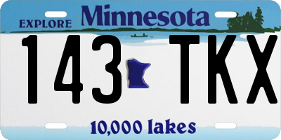 MN license plate 143TKX