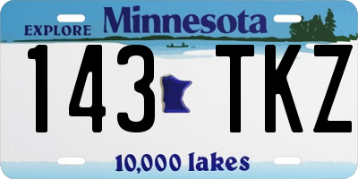 MN license plate 143TKZ