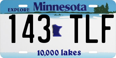 MN license plate 143TLF