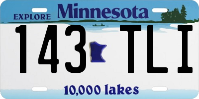 MN license plate 143TLI