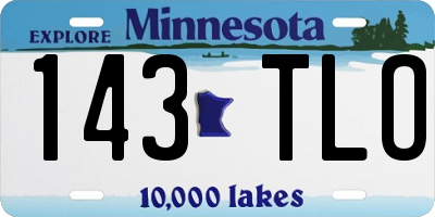 MN license plate 143TLO