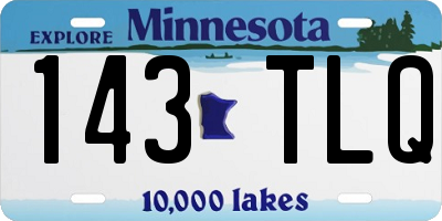 MN license plate 143TLQ