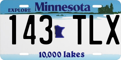 MN license plate 143TLX