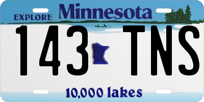 MN license plate 143TNS