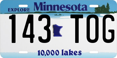 MN license plate 143TOG