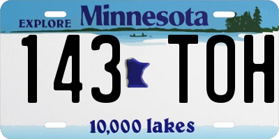 MN license plate 143TOH
