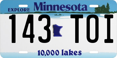 MN license plate 143TOI