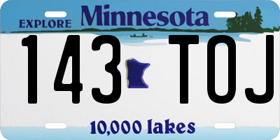 MN license plate 143TOJ