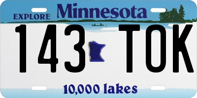 MN license plate 143TOK