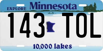 MN license plate 143TOL
