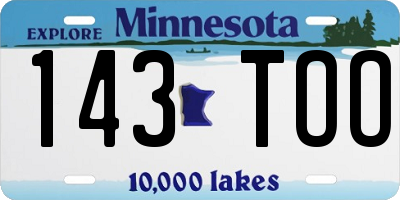 MN license plate 143TOO