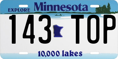 MN license plate 143TOP