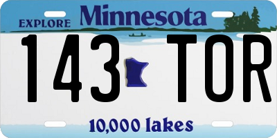 MN license plate 143TOR