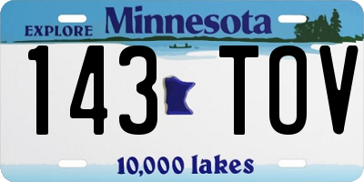 MN license plate 143TOV