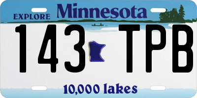 MN license plate 143TPB