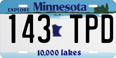 MN license plate 143TPD