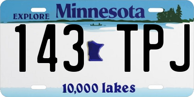 MN license plate 143TPJ