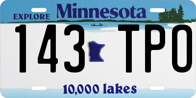 MN license plate 143TPO