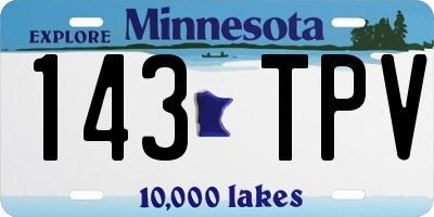 MN license plate 143TPV