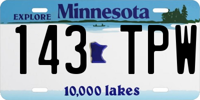MN license plate 143TPW