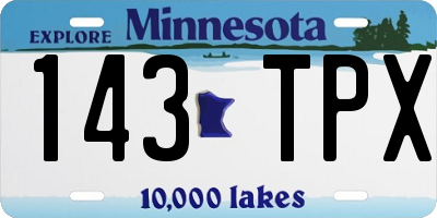 MN license plate 143TPX