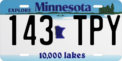 MN license plate 143TPY