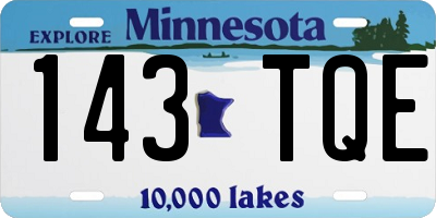MN license plate 143TQE
