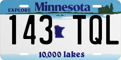 MN license plate 143TQL