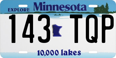 MN license plate 143TQP