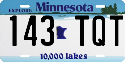 MN license plate 143TQT