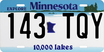 MN license plate 143TQY
