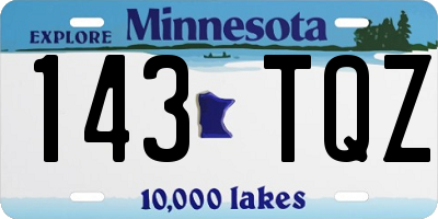 MN license plate 143TQZ