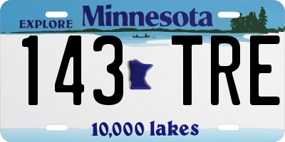 MN license plate 143TRE