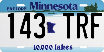 MN license plate 143TRF