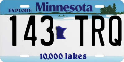 MN license plate 143TRQ