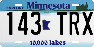 MN license plate 143TRX
