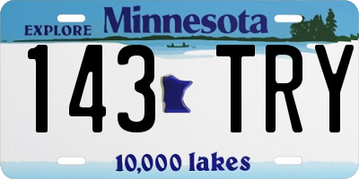 MN license plate 143TRY