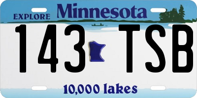MN license plate 143TSB