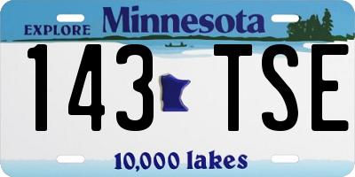 MN license plate 143TSE