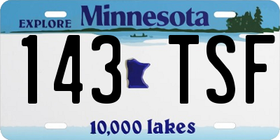MN license plate 143TSF
