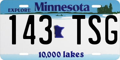 MN license plate 143TSG