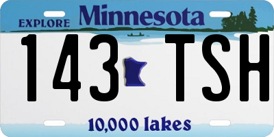 MN license plate 143TSH
