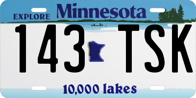 MN license plate 143TSK
