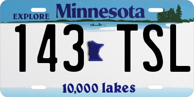 MN license plate 143TSL