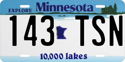 MN license plate 143TSN