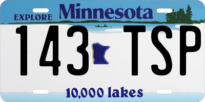 MN license plate 143TSP