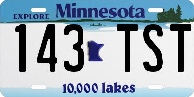 MN license plate 143TST