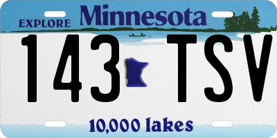 MN license plate 143TSV