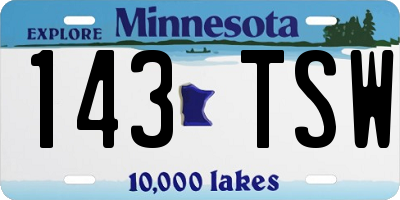 MN license plate 143TSW